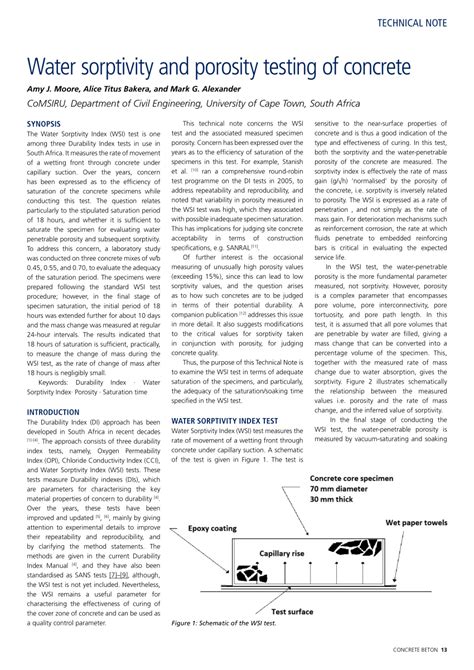 concrete porosity test method|sorptivity test for concrete procedure.